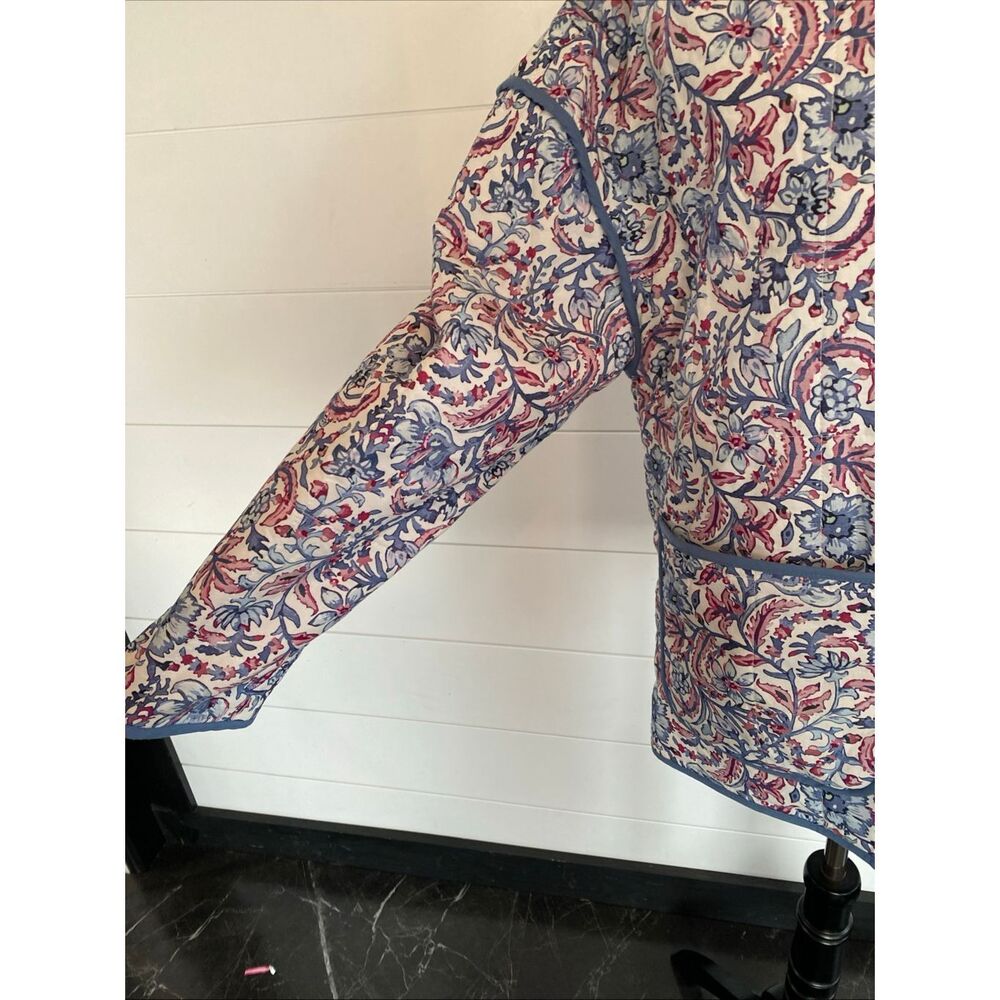 Quilted Floral Print Women's Jacket 7 FOR ALL MANKIND w/Pockets / Size Medium /0 - Picture 5 of 12